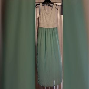 Rue21 Dress | Maxi Dress- Lace White Top and Teal Green Bottom